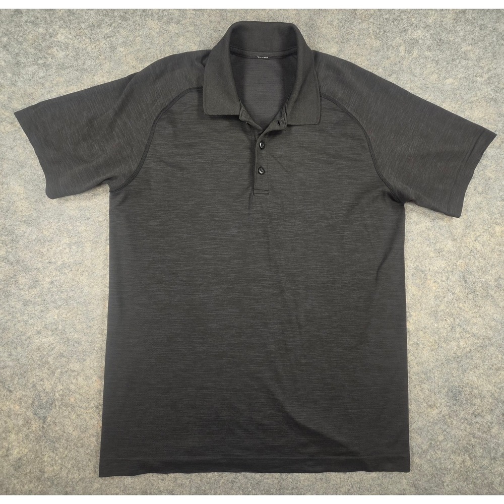 Lululemon Metal Vent Tech Polo Shirt Mens Gray Short Sleeve Golf Top Medium